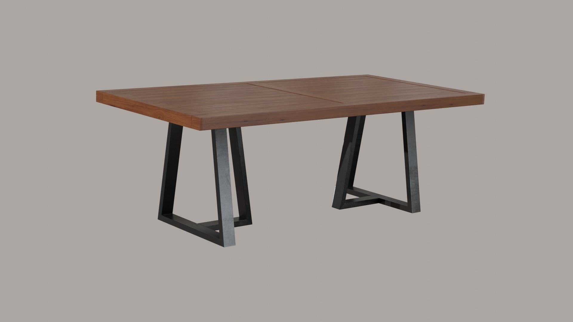 Alain Dining Table walnut wood Low-poly 3D model_5