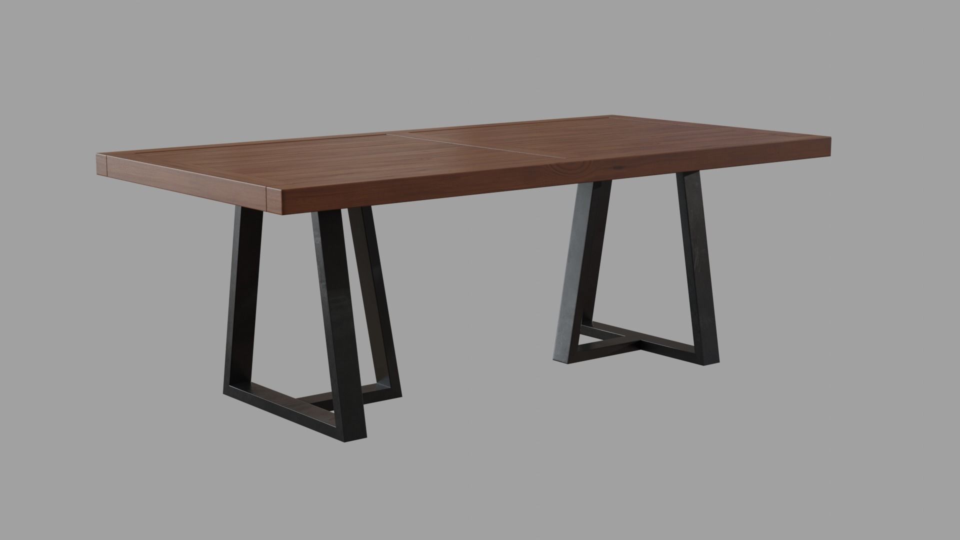 Alain Dining Table walnut wood Low-poly 3D model_3