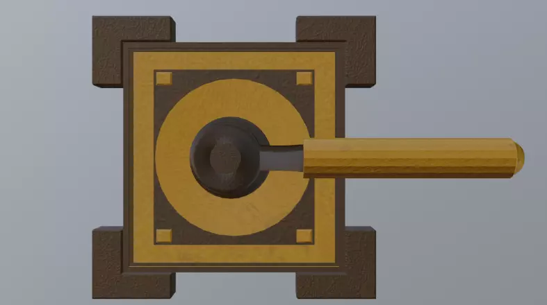 Wooden Door Handle Free 3D model