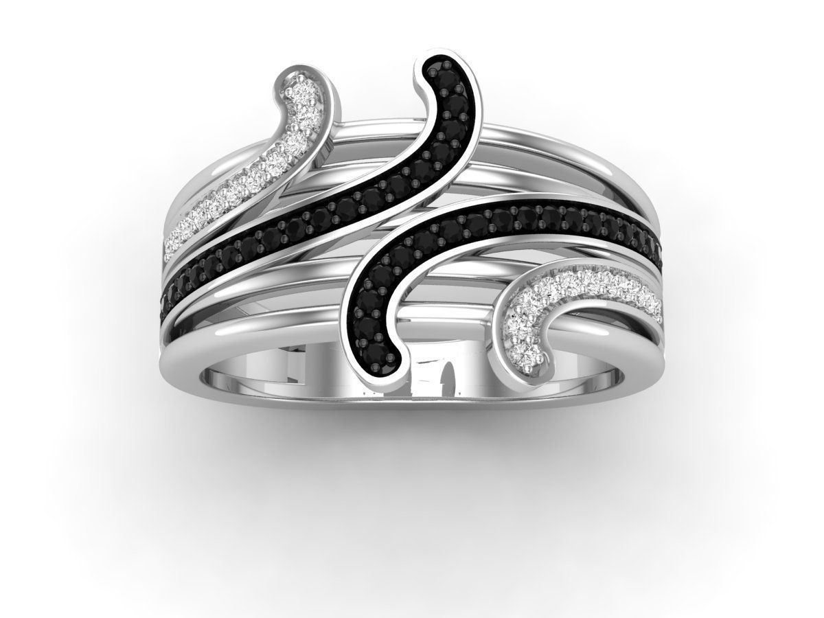 Diamond ring for woman 3D print model_1