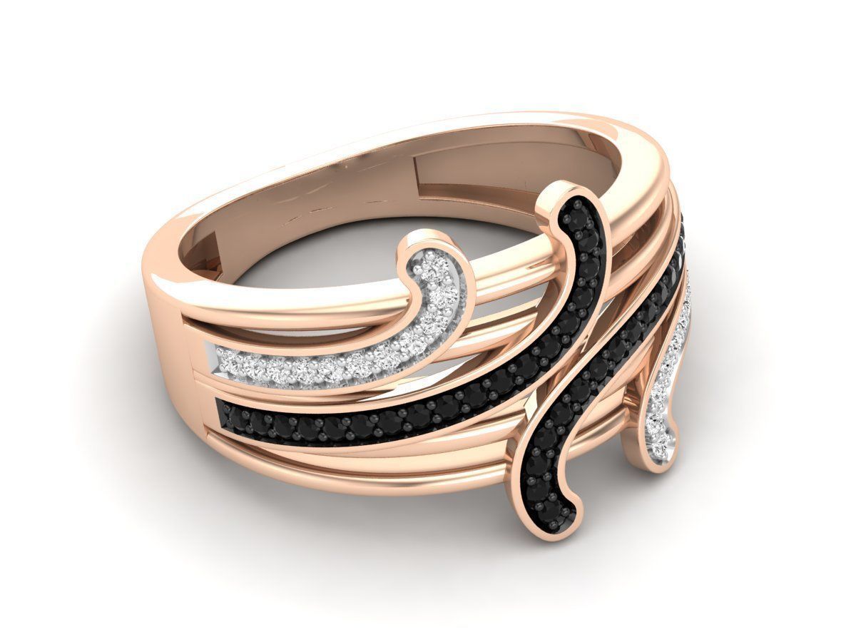 Diamond ring for woman 3D print model_4