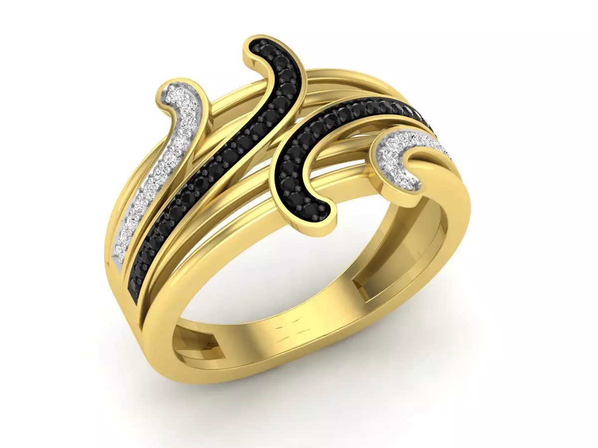 Diamond ring for woman 3D print model_0