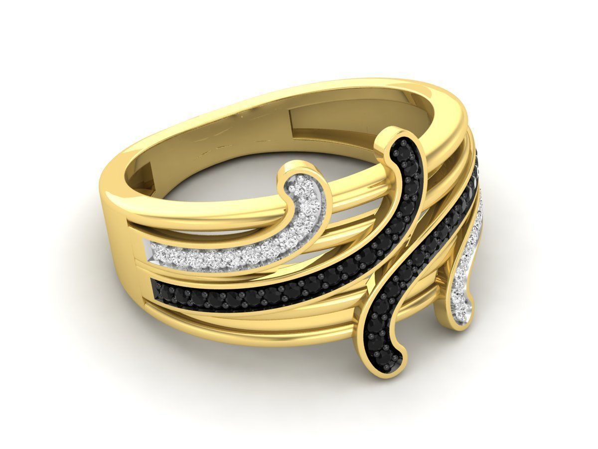 Diamond ring for woman 3D print model_2