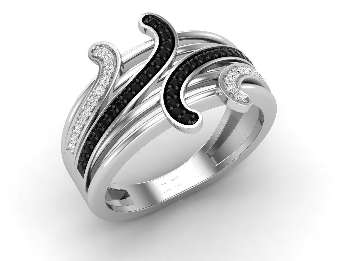 Diamond ring for woman 3D print model_12