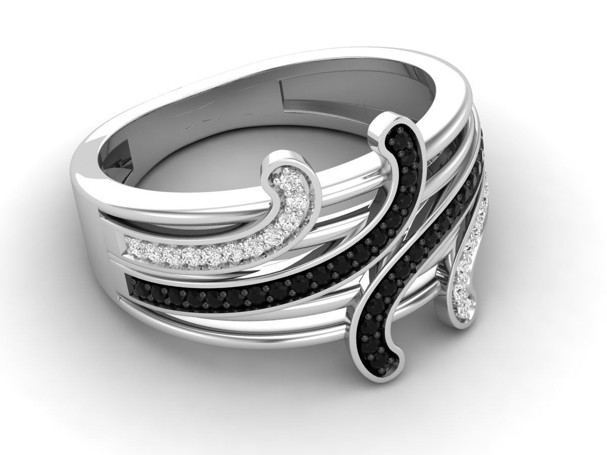 Diamond ring for woman 3D print model_11