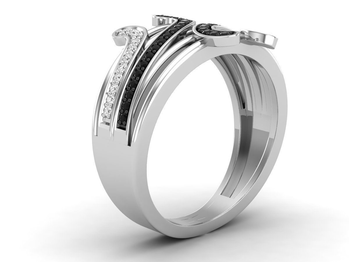 Diamond ring for woman 3D print model_5