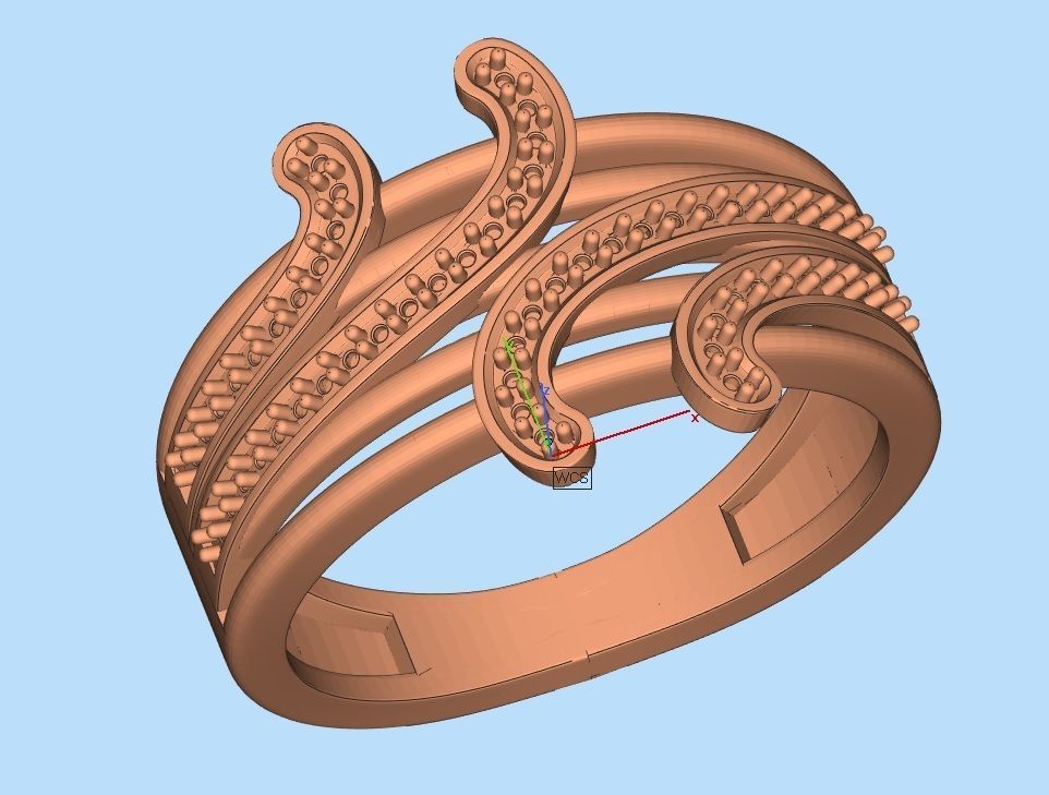 Diamond ring for woman 3D print model_6