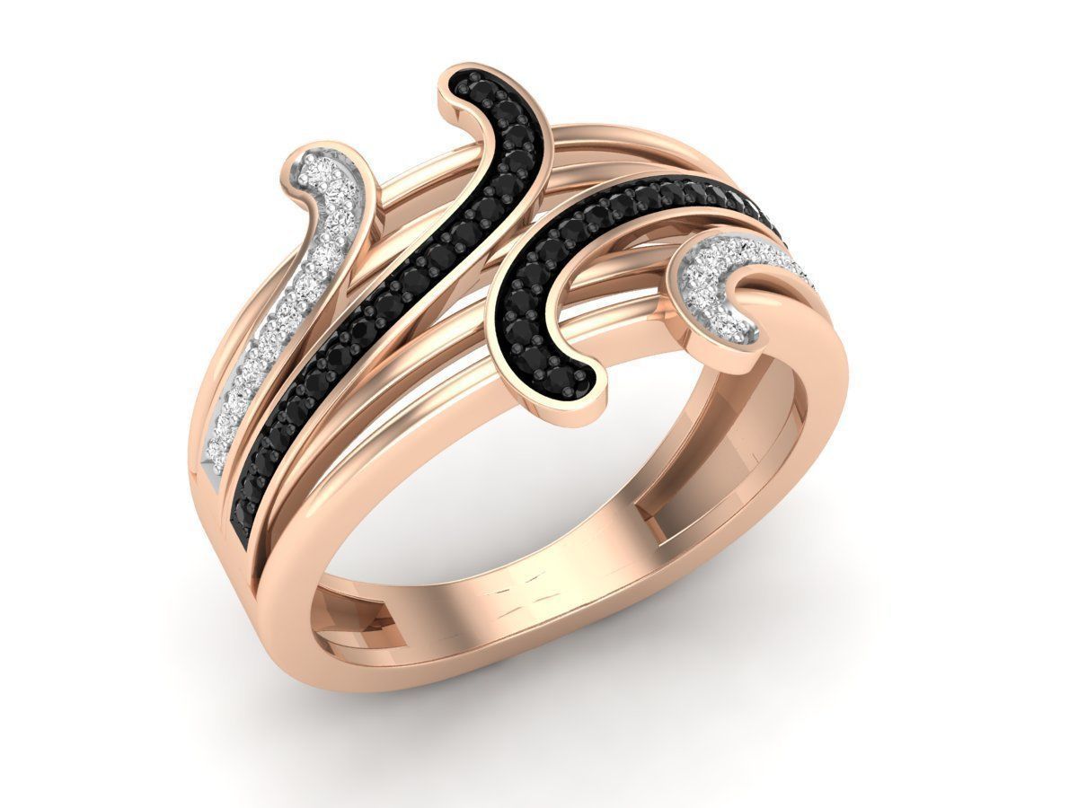 Diamond ring for woman 3D print model_3