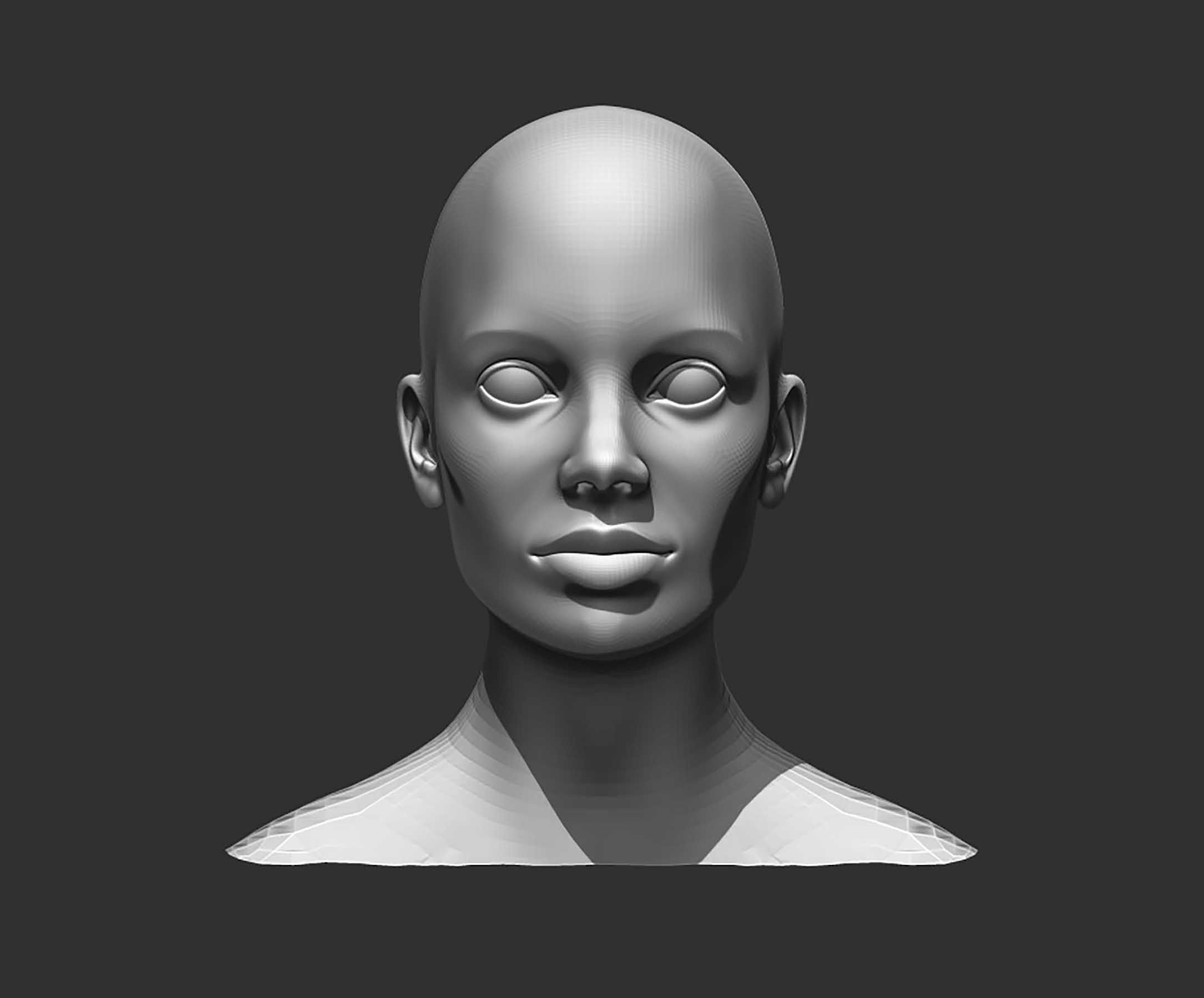 Male and Female Head Realistic Base Mesh 2 3D Model 3D model_2