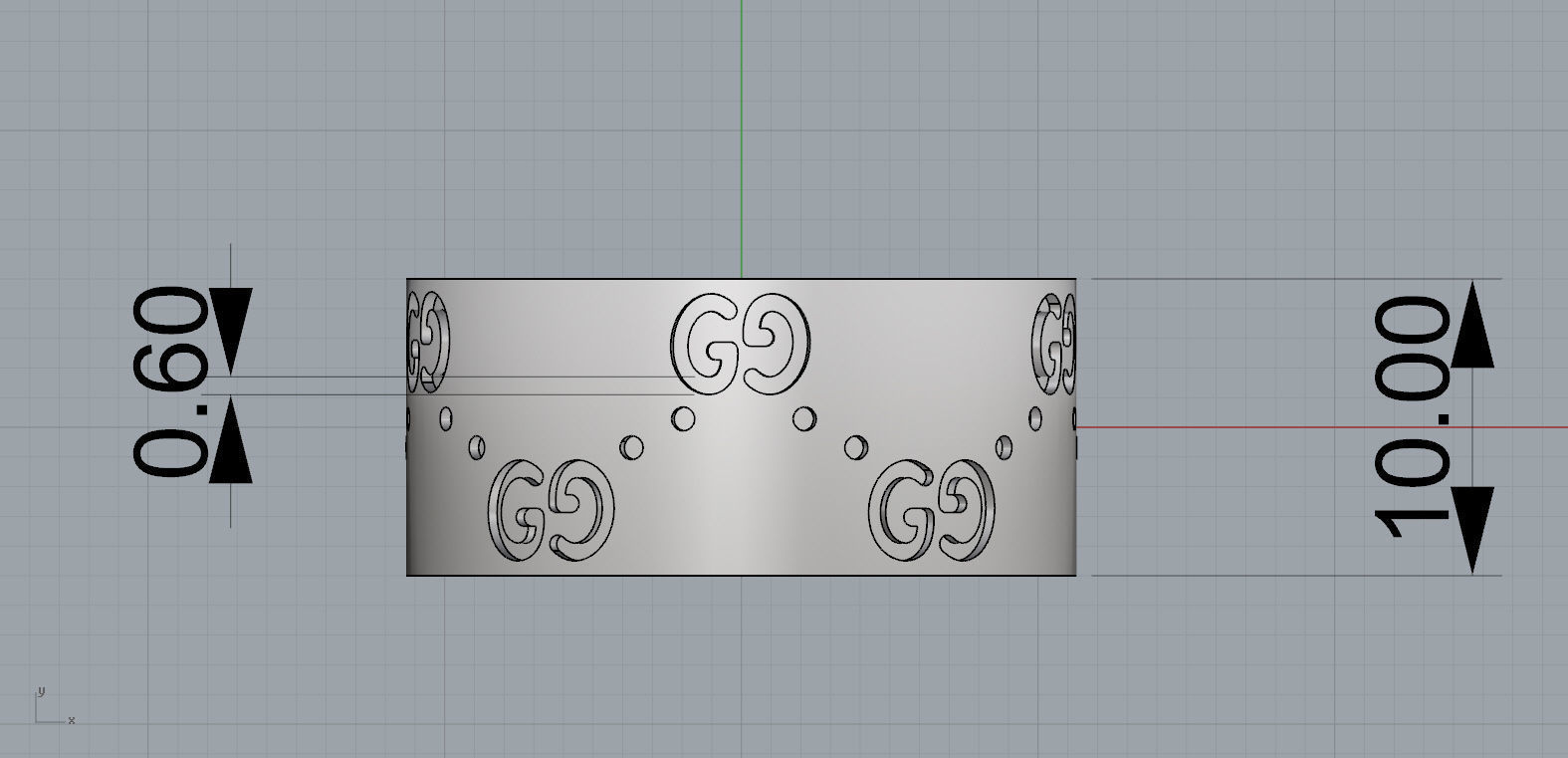 Gucci Ring 3D print model_2