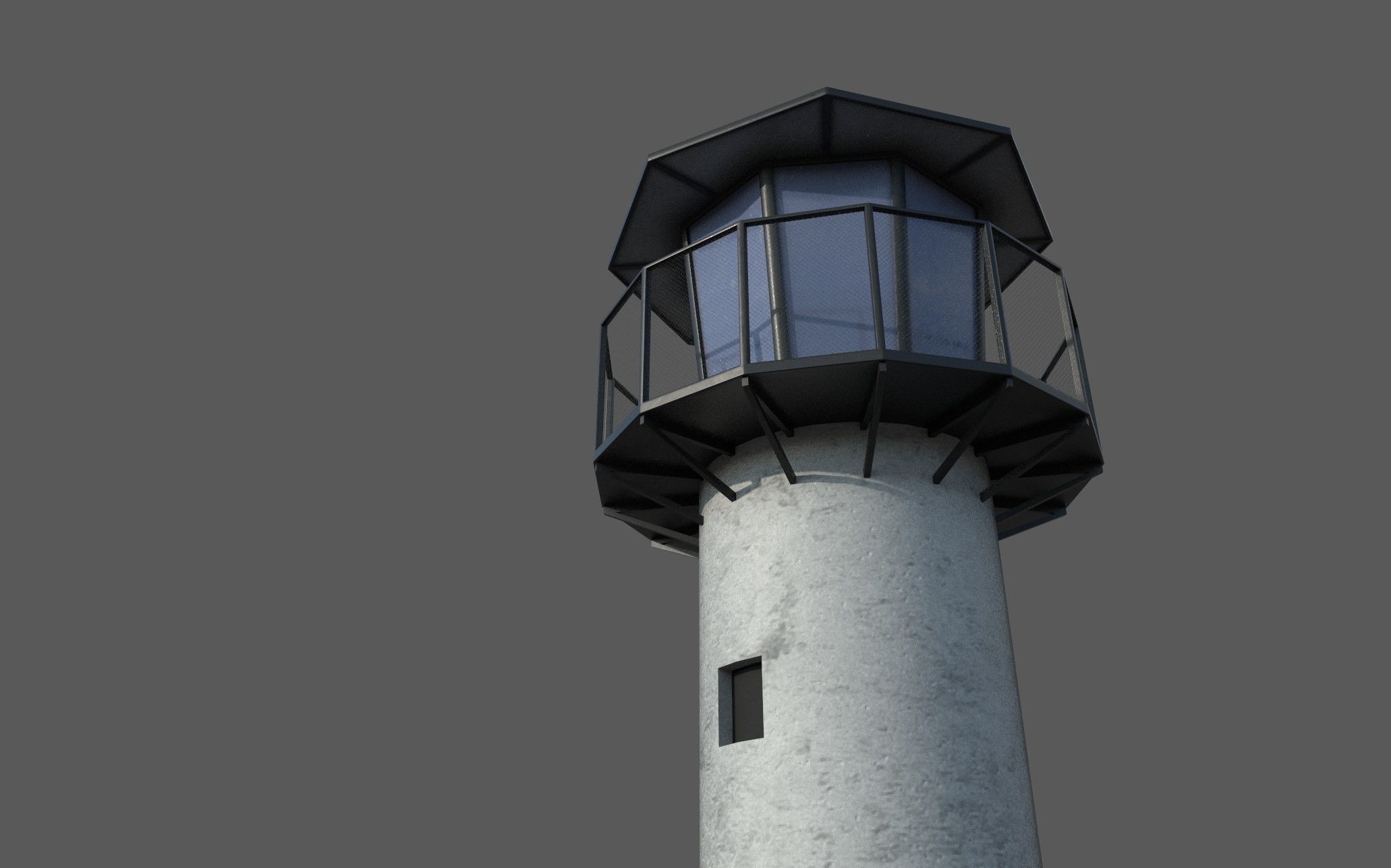 Lookout tower high sightseeing or lighthouse Low-poly 3D model_3