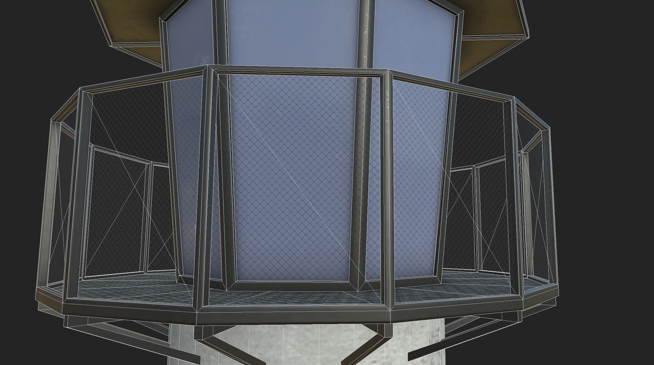 Lookout tower high sightseeing or lighthouse Low-poly 3D model_7