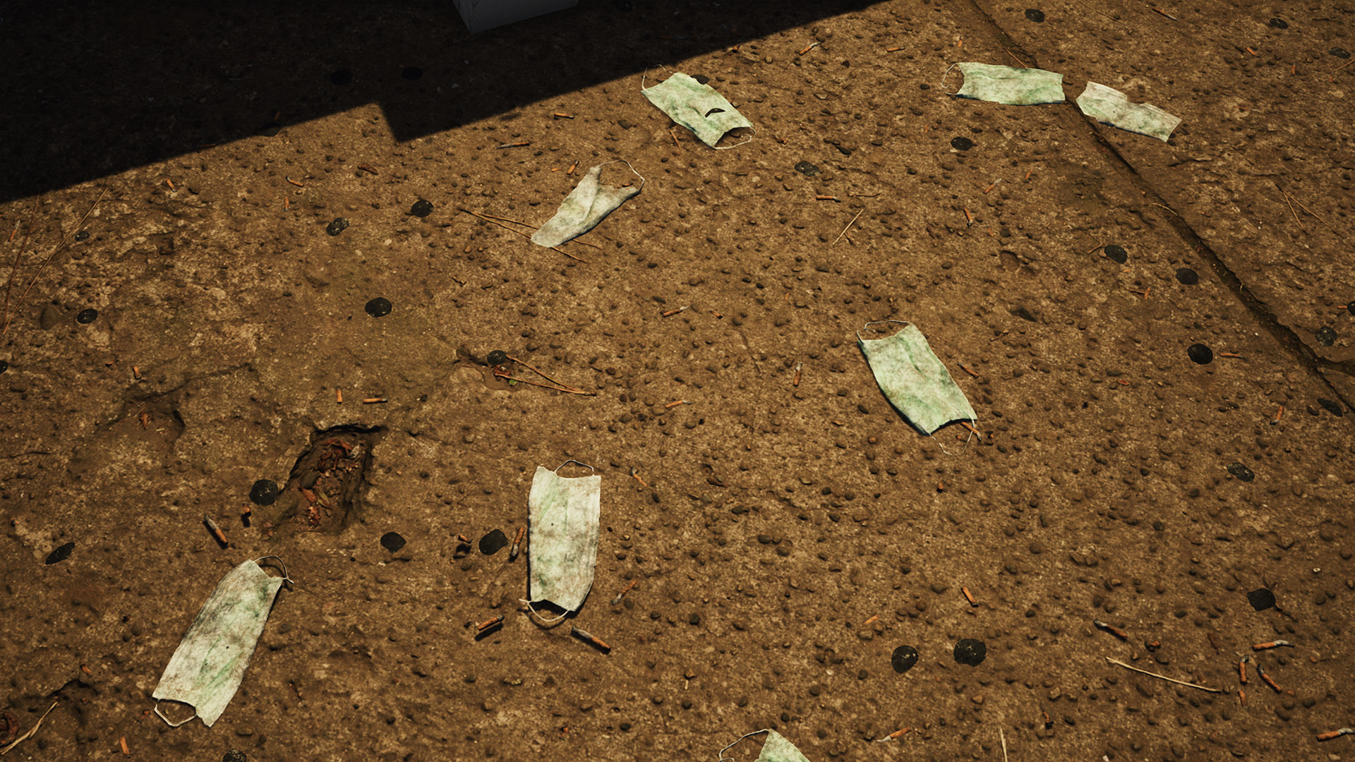 Sidewalk Trash - Cigarettes Masks Gum Cans Low-poly 3D model_9