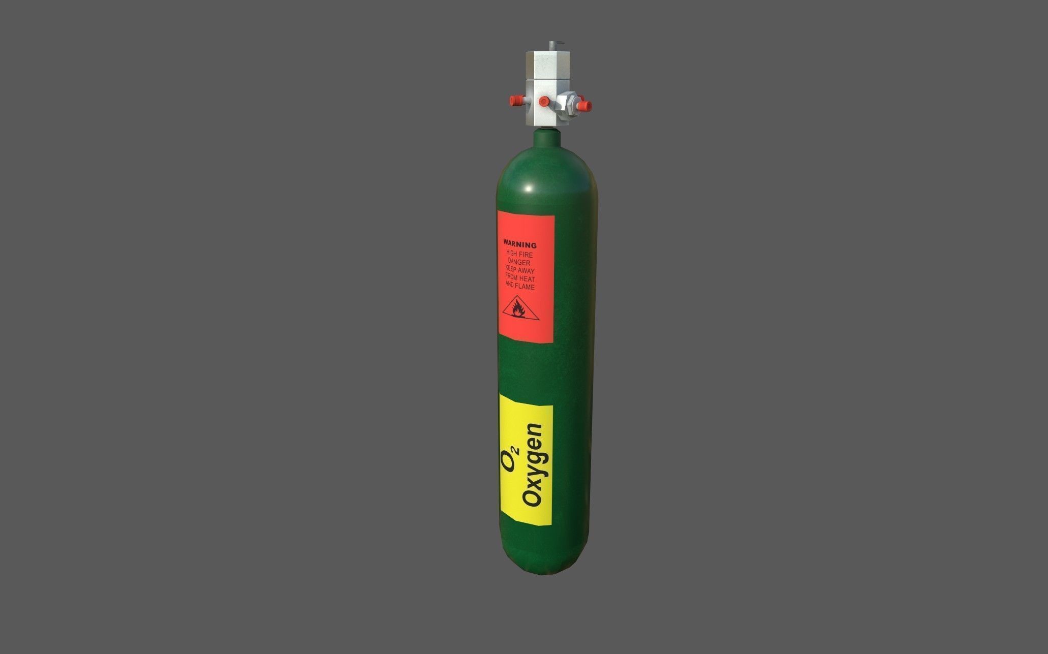 Oxygen tank Low-poly 3D model_1