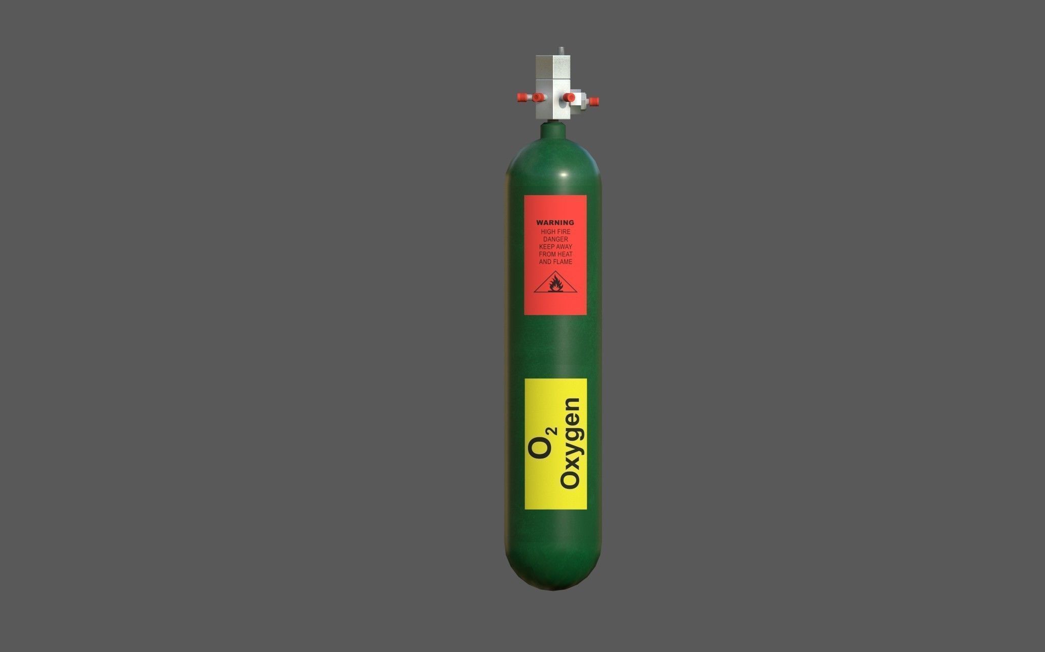 Oxygen tank Low-poly 3D model_4