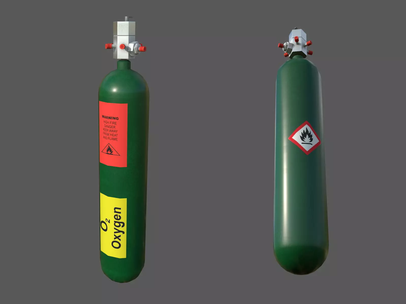 Oxygen tank Low-poly 3D model_0