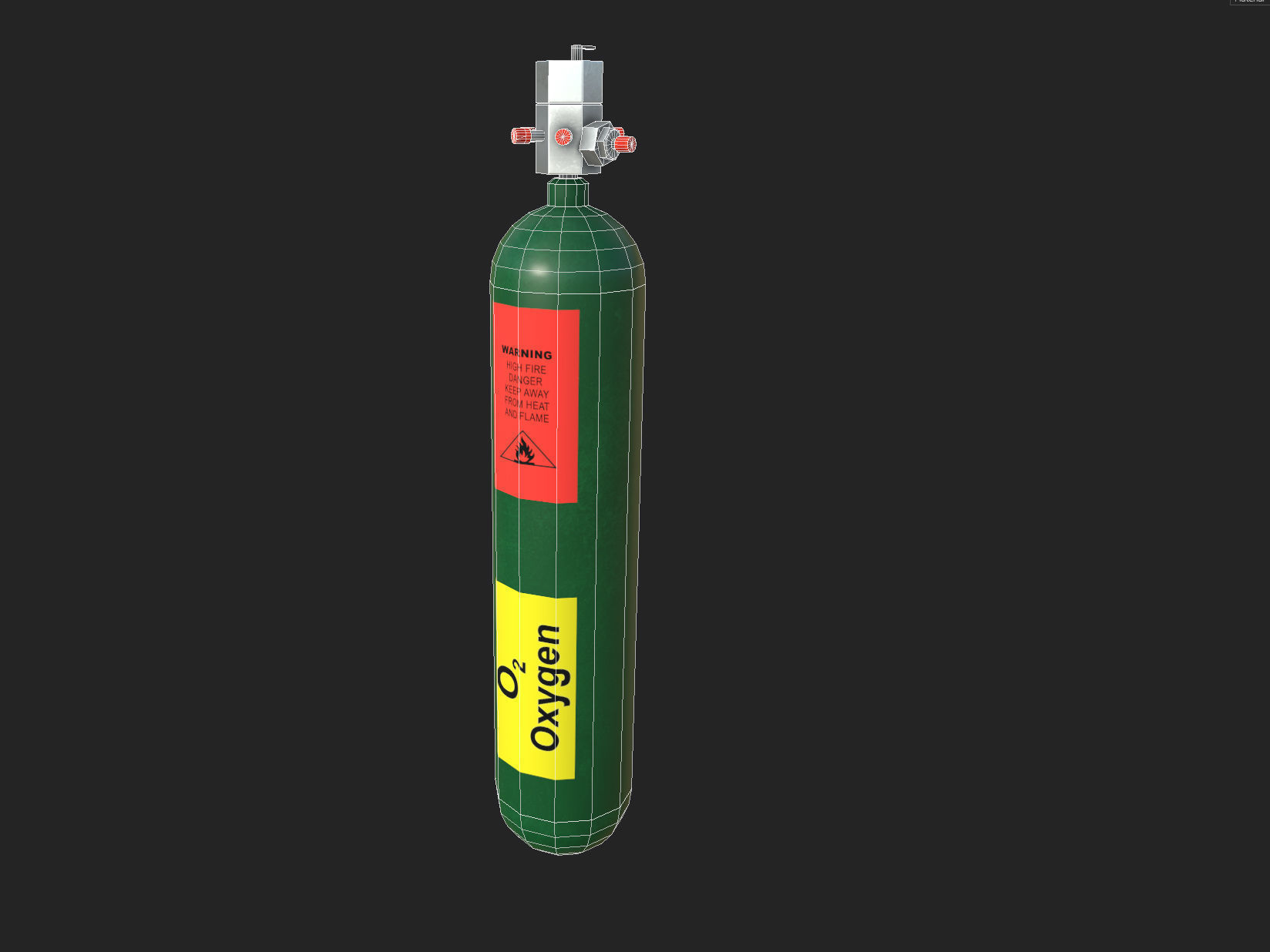 Oxygen tank Low-poly 3D model_8