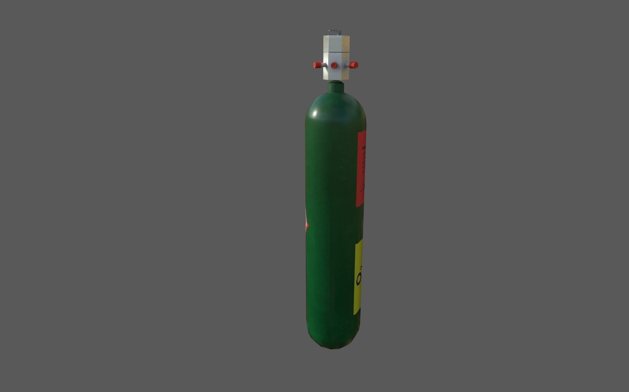 Oxygen tank Low-poly 3D model_3