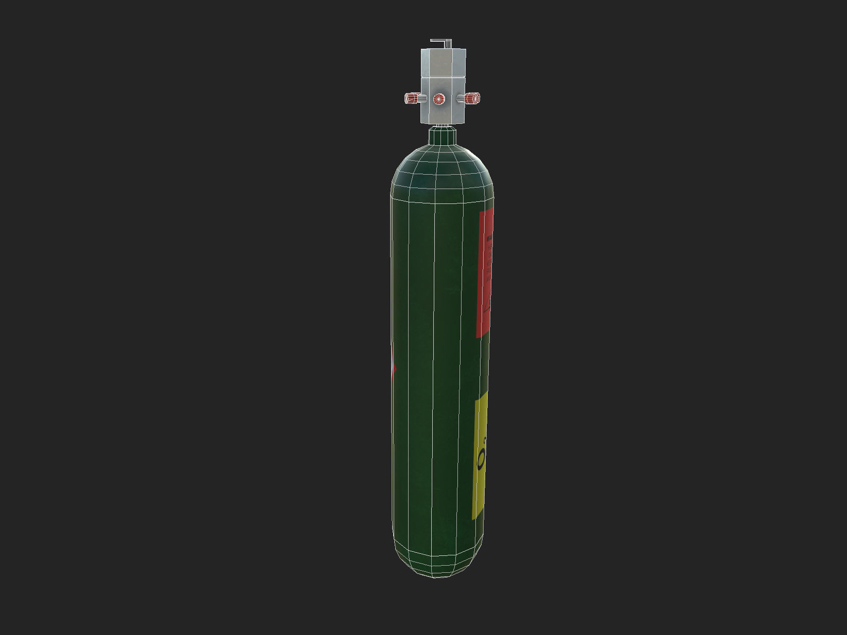 Oxygen tank Low-poly 3D model_10
