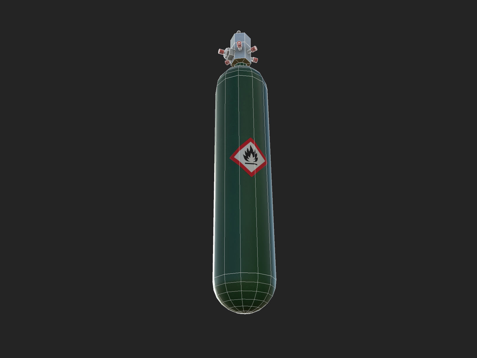 Oxygen tank Low-poly 3D model_9