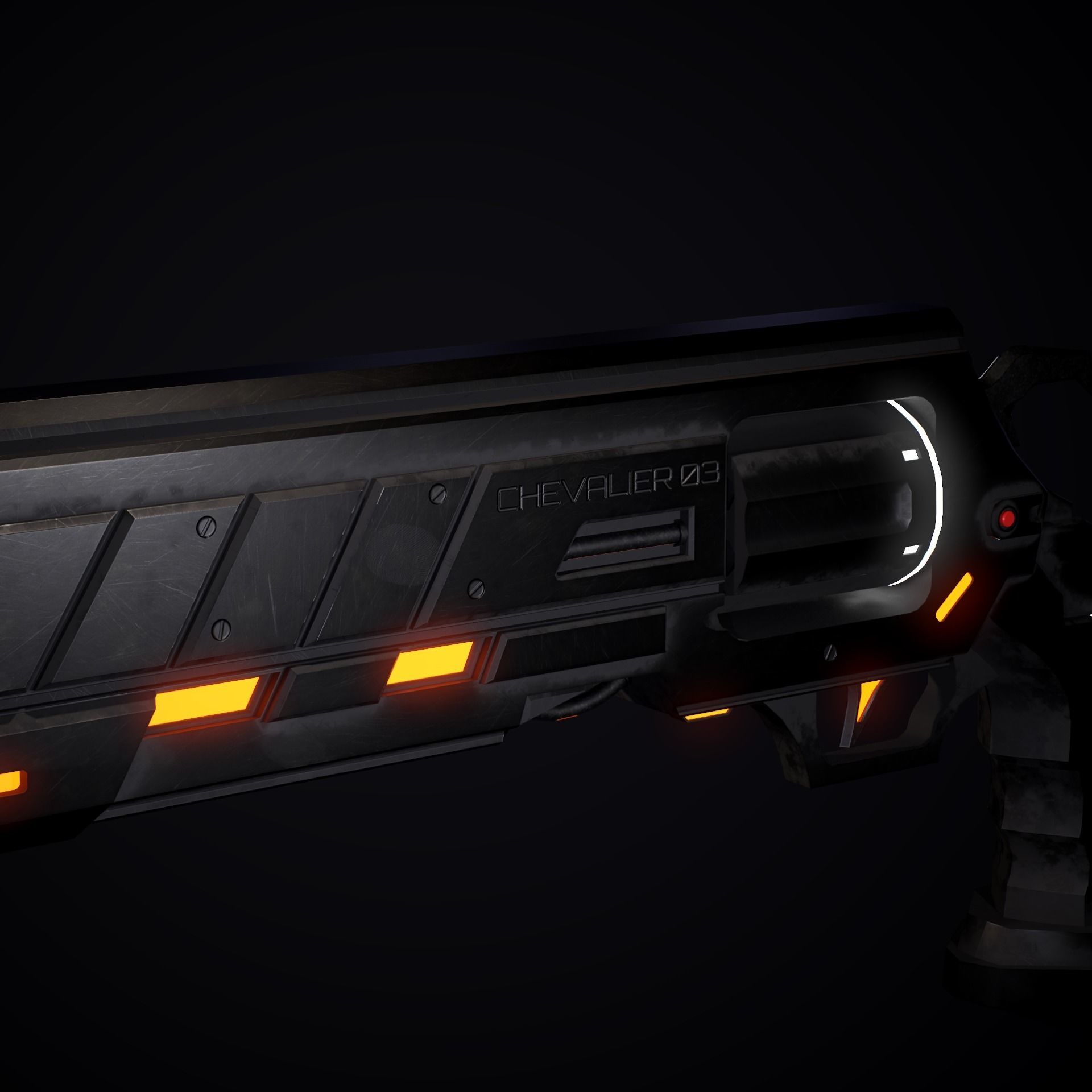 Magnetic Revolver Game Ready Low-poly 3D model_9