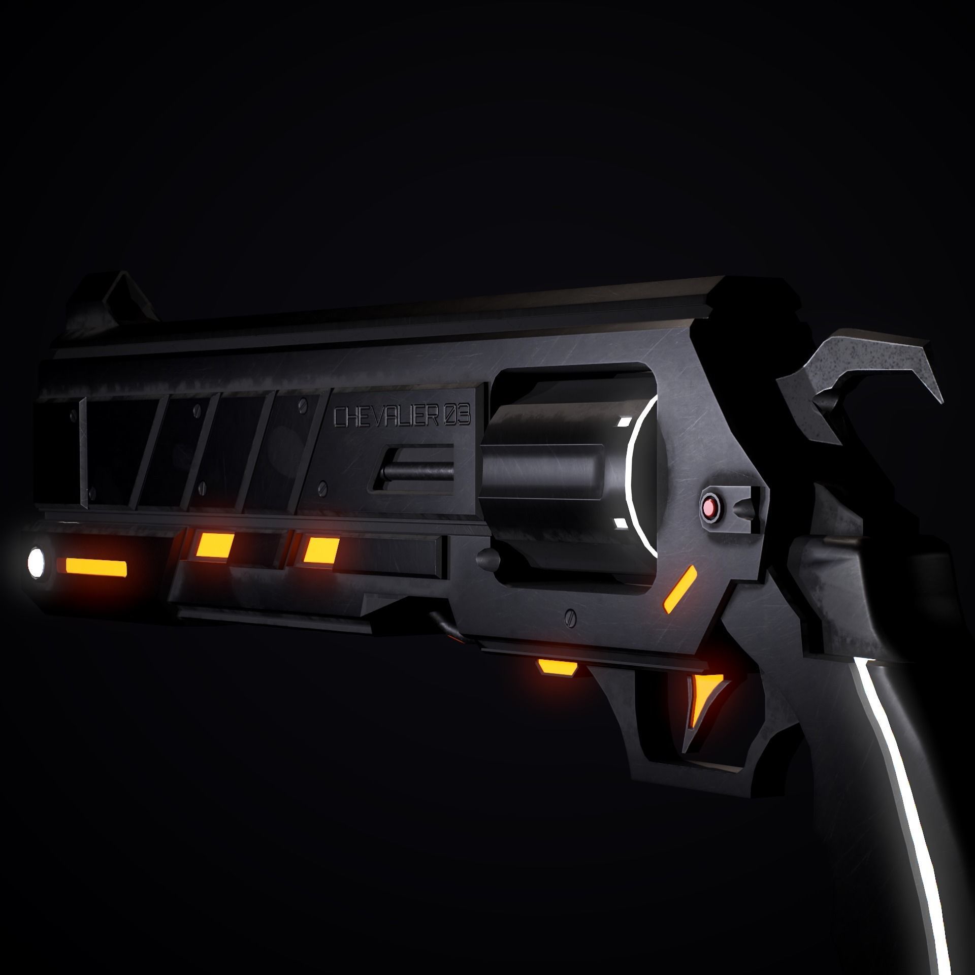 Magnetic Revolver Game Ready Low-poly 3D model_8