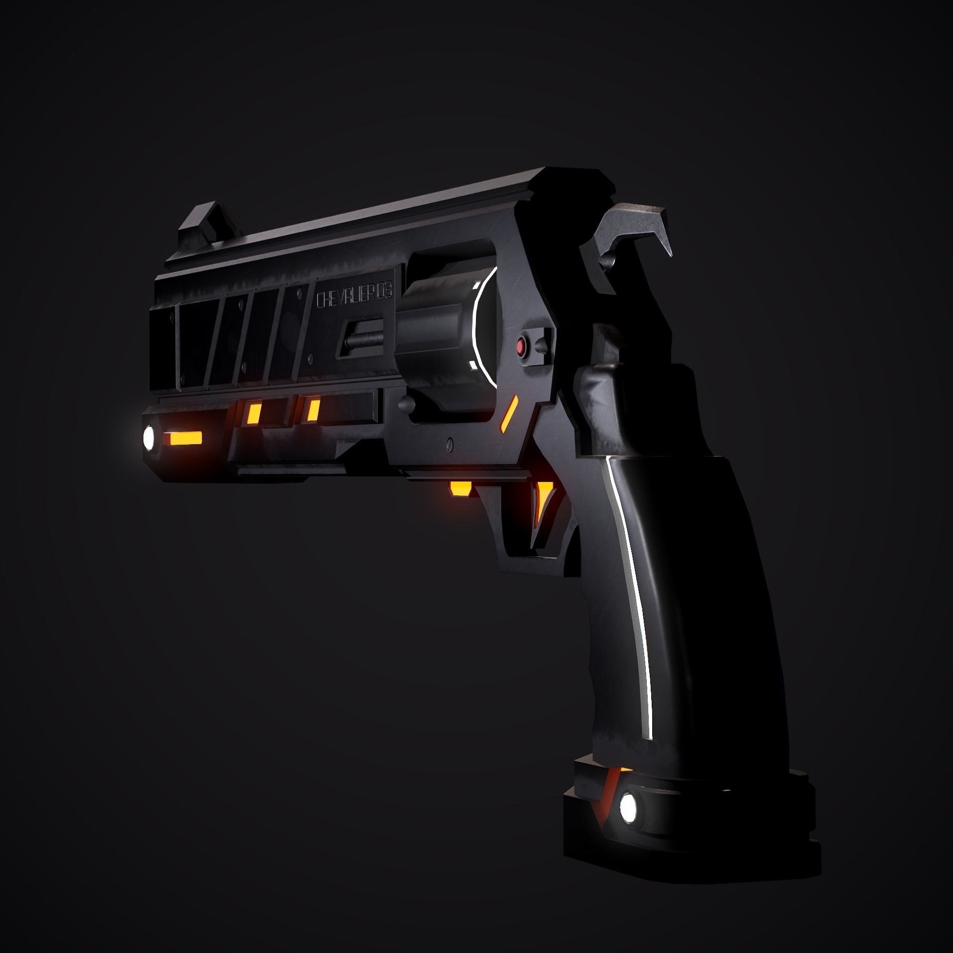 Magnetic Revolver Game Ready Low-poly 3D model_5