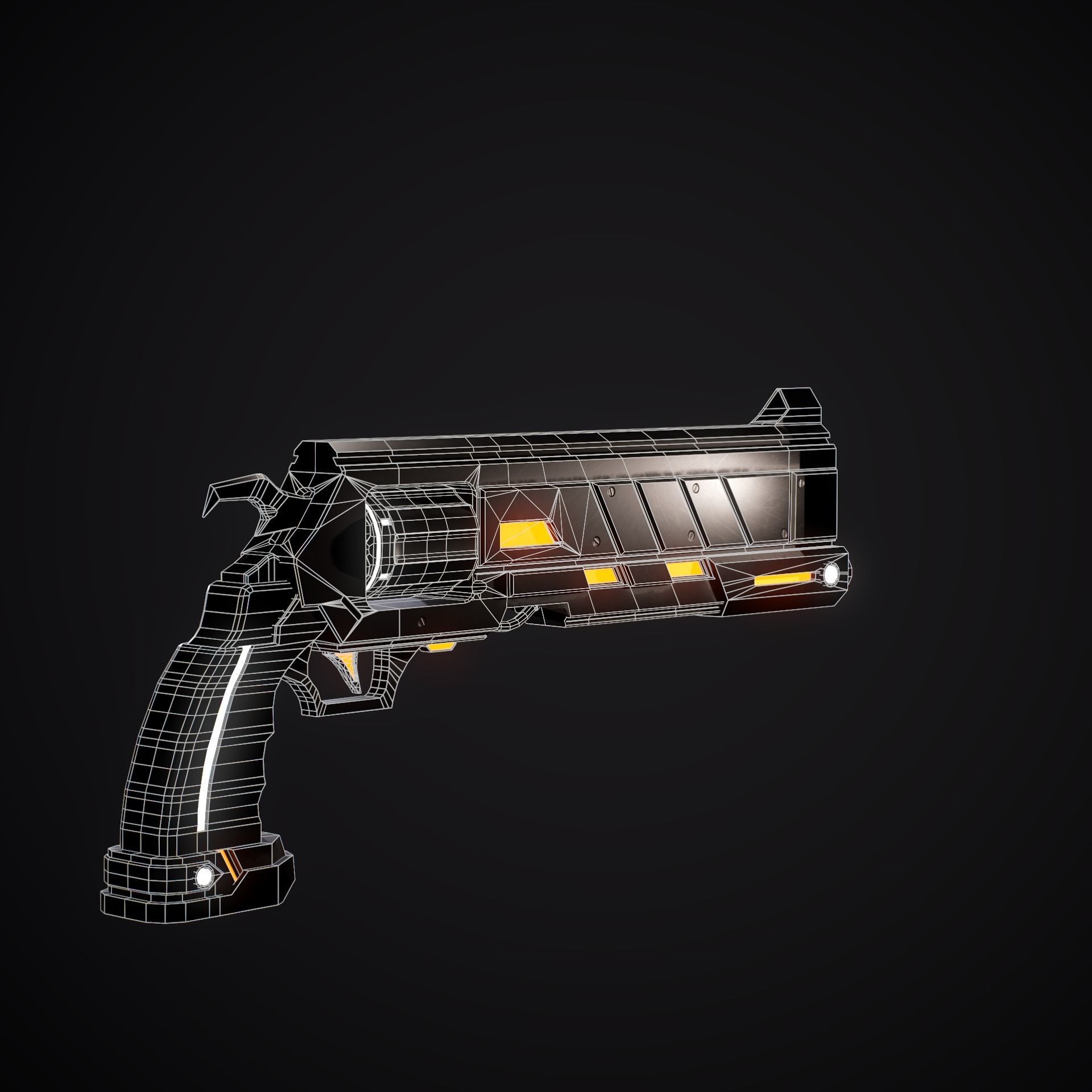 Magnetic Revolver Game Ready Low-poly 3D model_11
