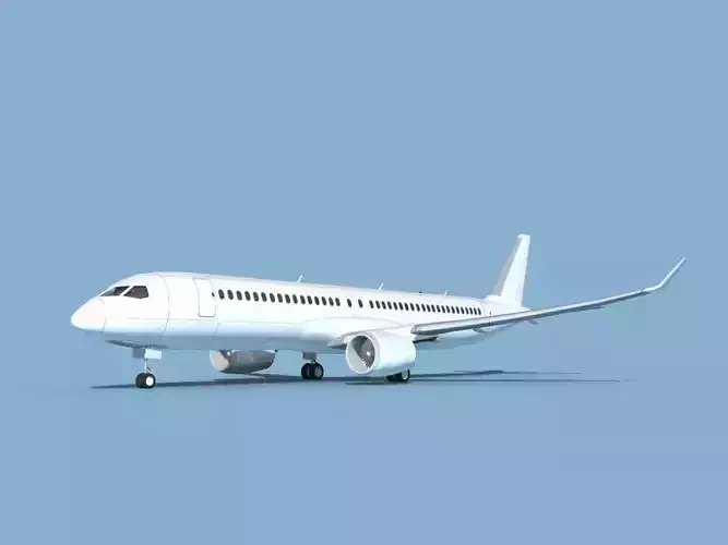 Airbus A220-300 Unmarked 1 3D model
