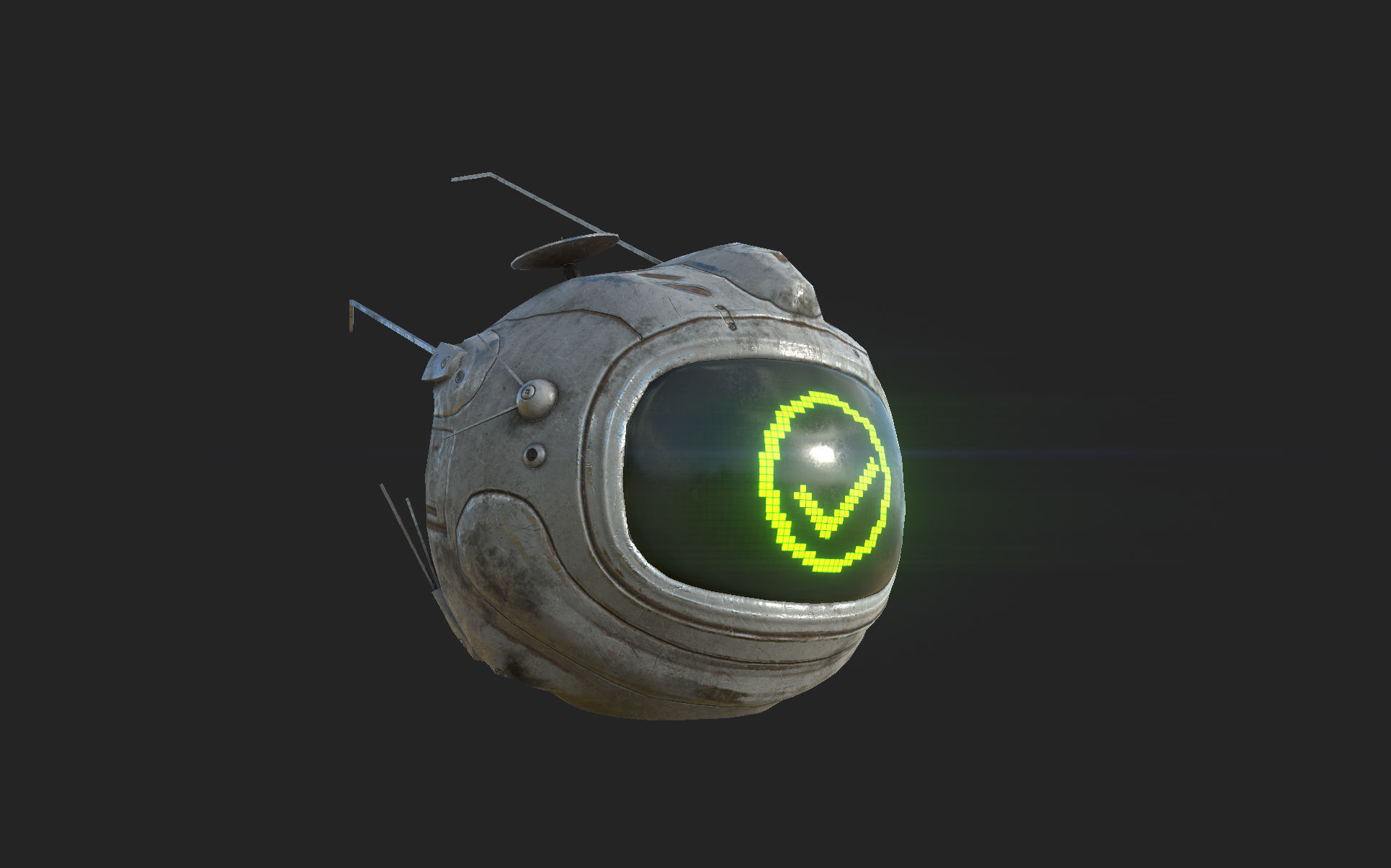 SciFi Futuristic drone robot 3D Low-poly 3D model_1