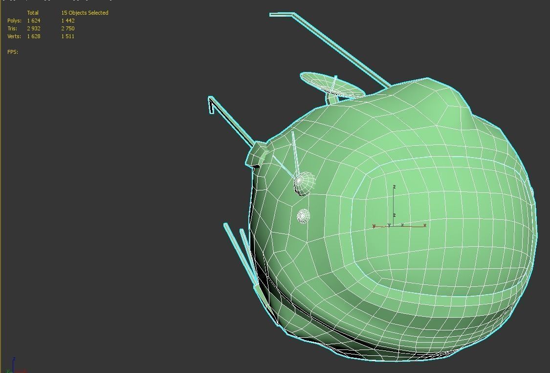 SciFi Futuristic drone robot 3D Low-poly 3D model_5