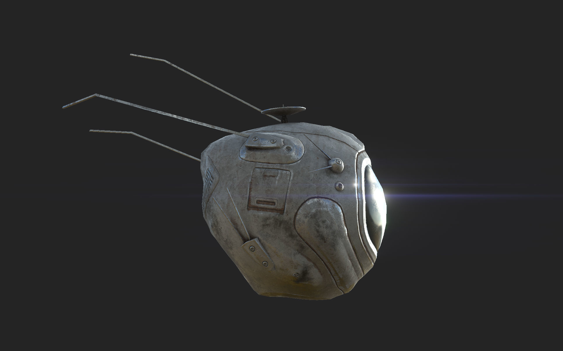 SciFi Futuristic drone robot 3D Low-poly 3D model_14