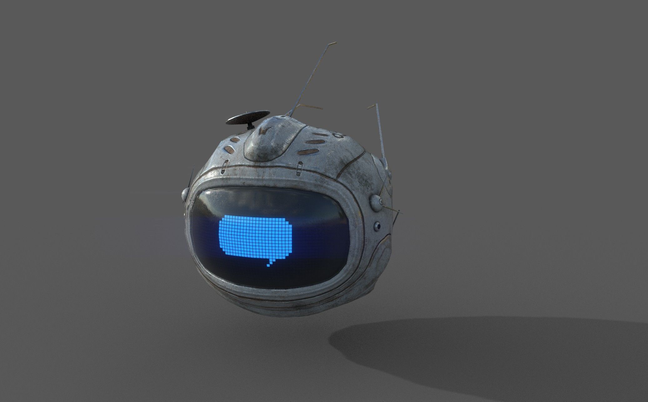 SciFi Futuristic drone robot 3D Low-poly 3D model_2