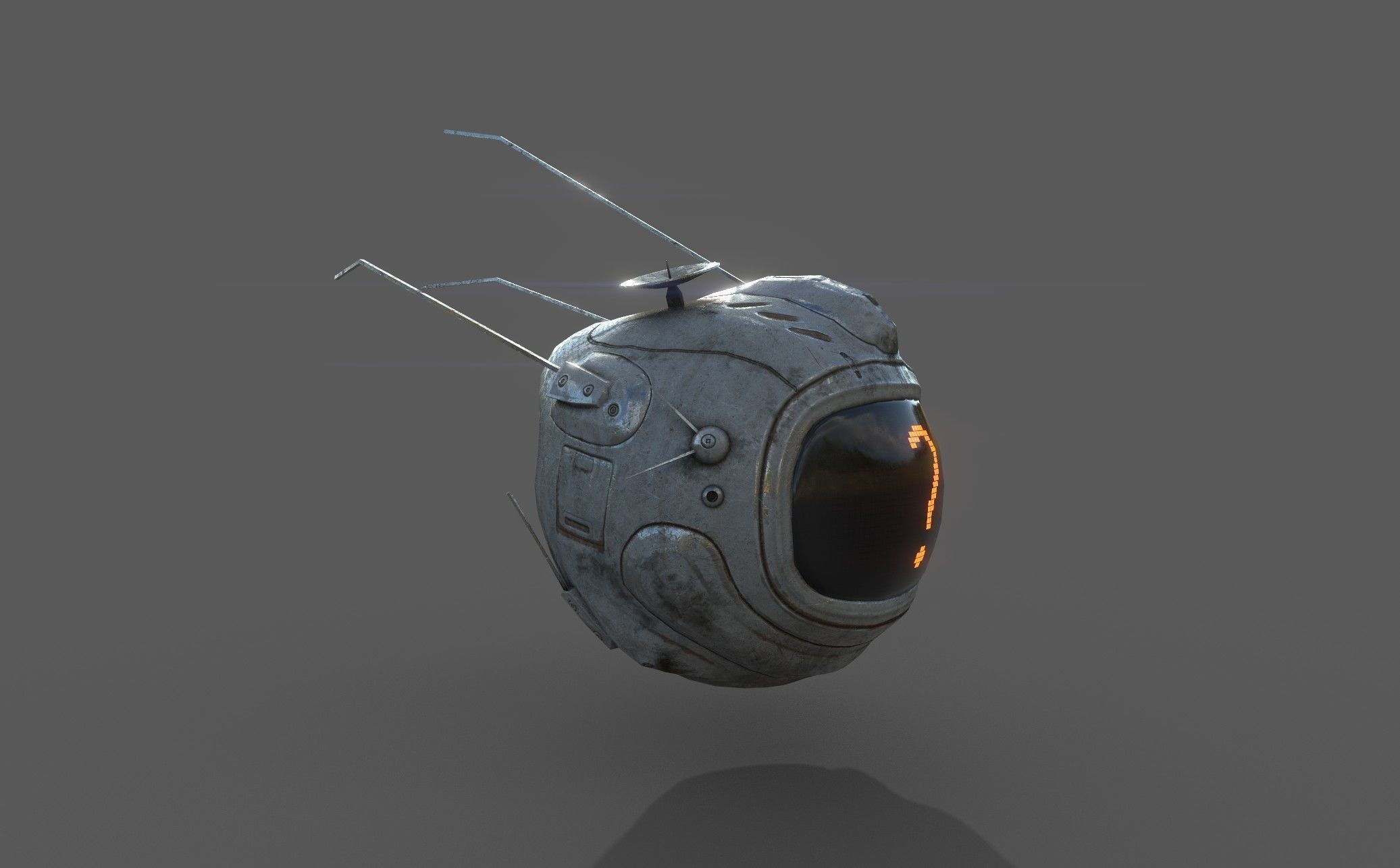 SciFi Futuristic drone robot 3D Low-poly 3D model_10