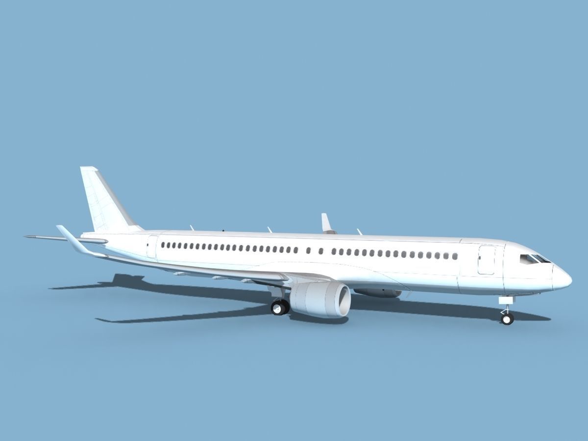 Airbus A220-300 Unmarked 2 3D model_3