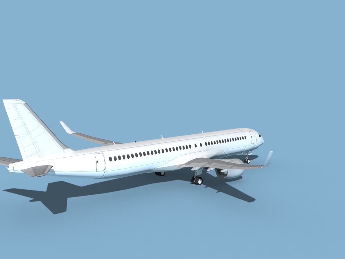 Airbus A220-300 Unmarked 2 3D model_5