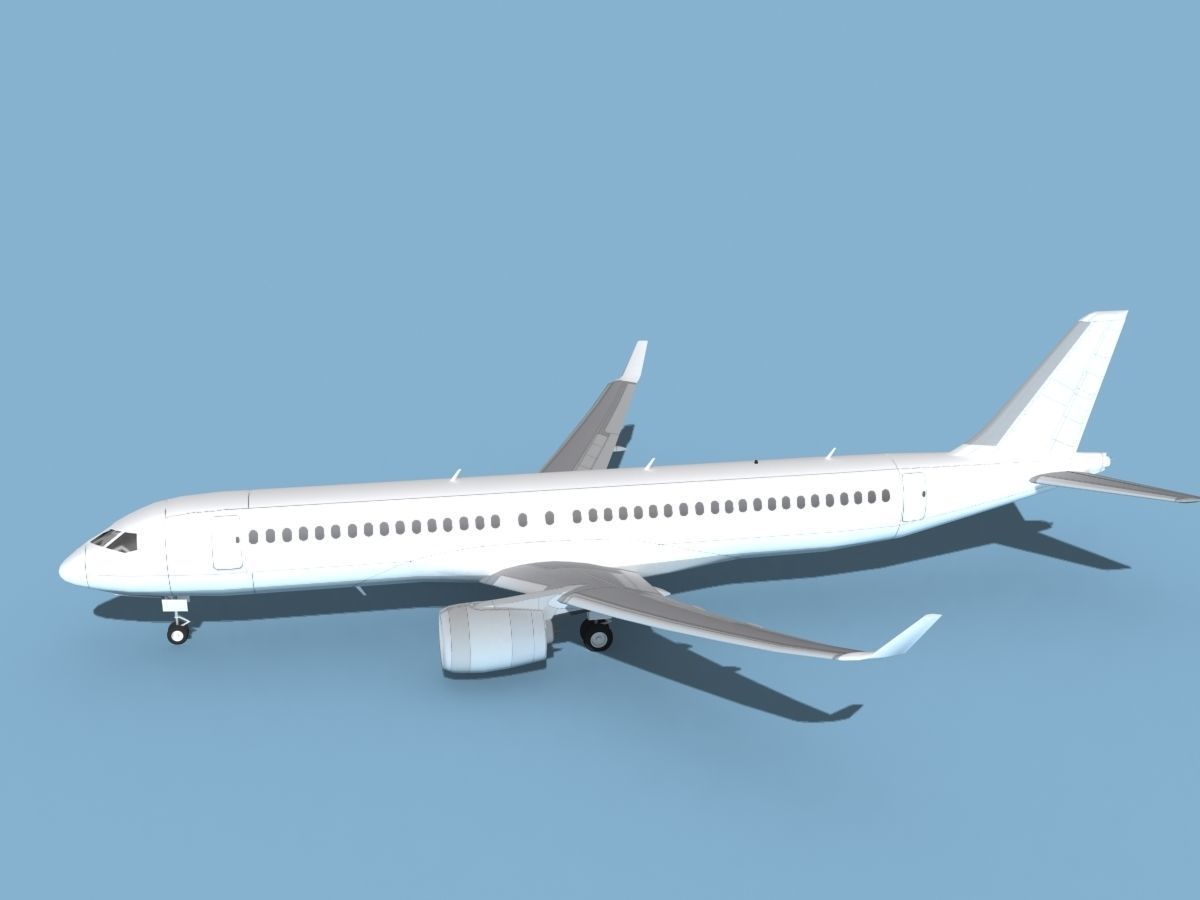 Airbus A220-300 Unmarked 2 3D model_9