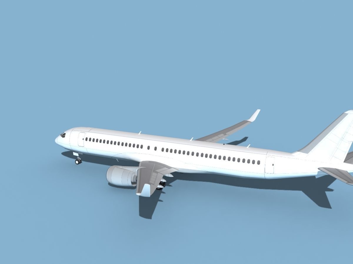 Airbus A220-300 Unmarked 2 3D model_8