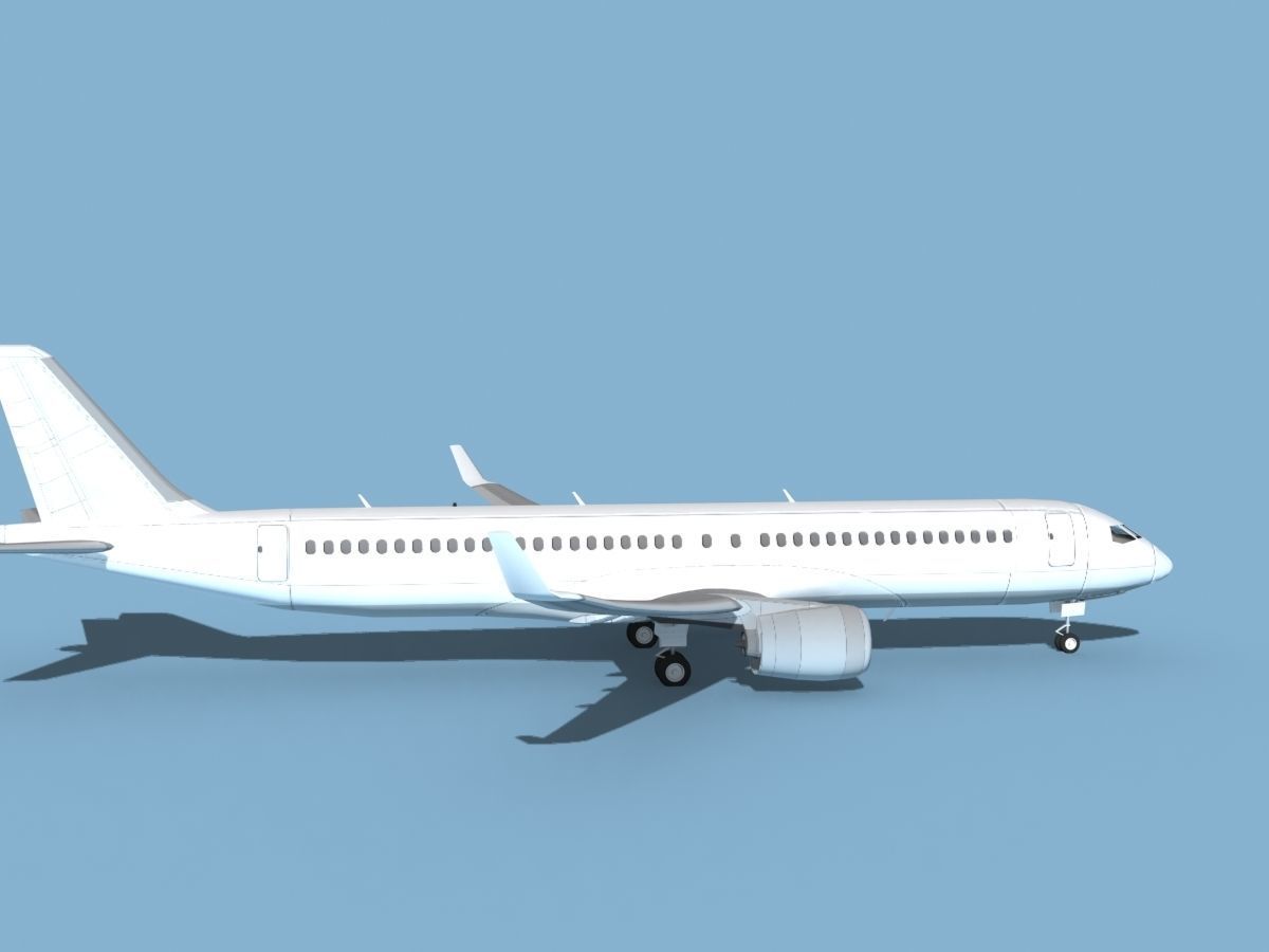 Airbus A220-300 Unmarked 2 3D model_4