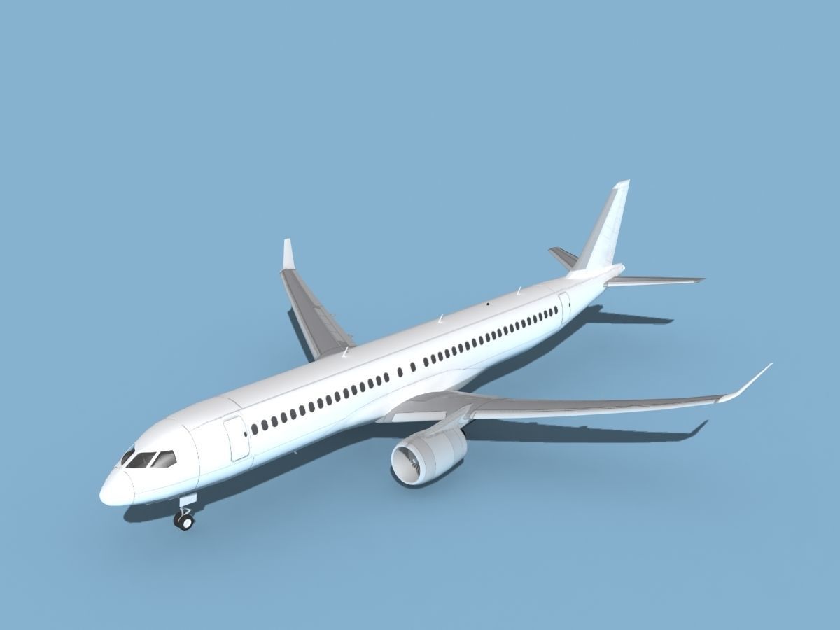 Airbus A220-300 Unmarked 2 3D model_10