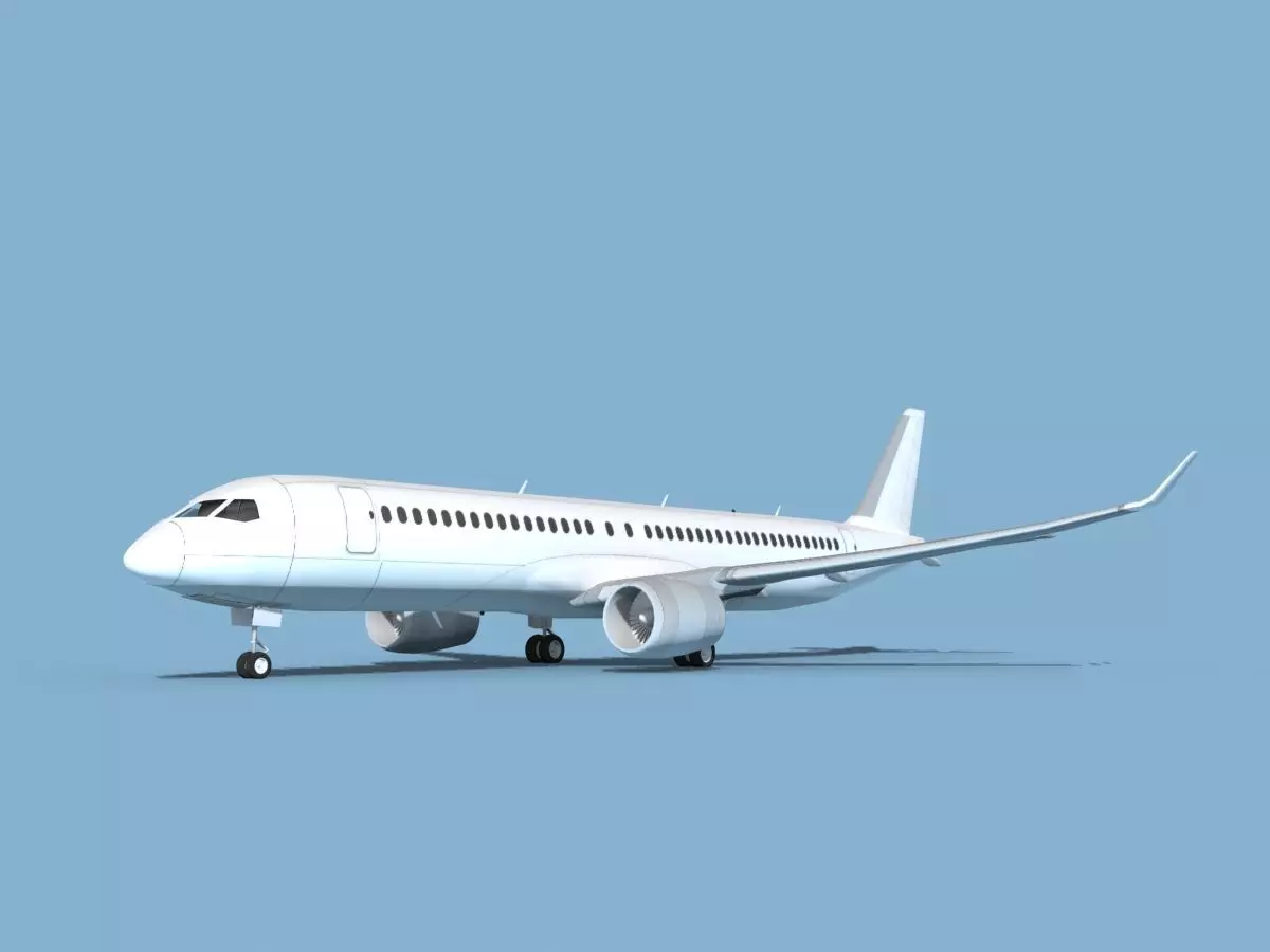 Airbus A220-300 Unmarked 2 3D model_0