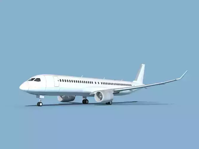 Airbus A220-300 Unmarked 2 3D model