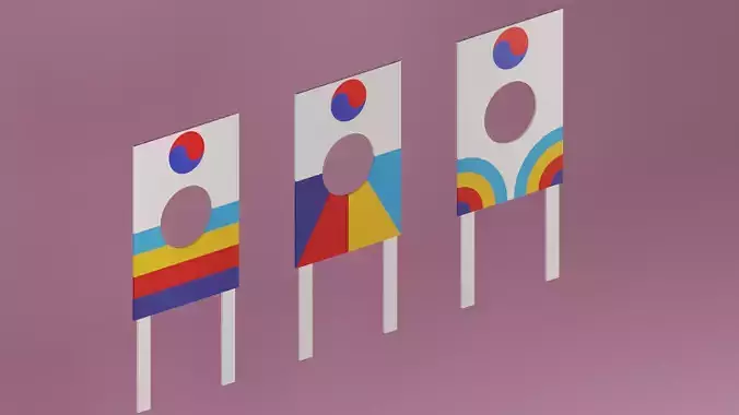 Korean Kite Low-poly 3D model