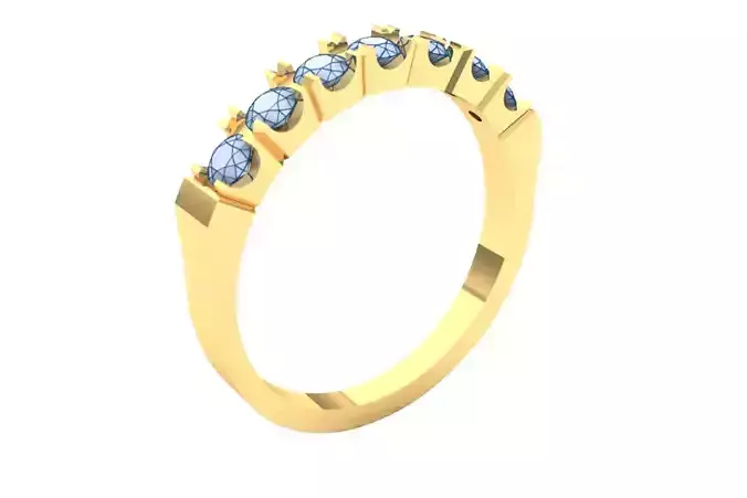 Half Diamond Wedding Band Ring