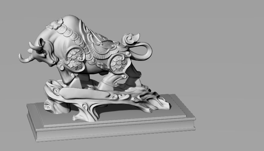 buffalo statue 3d 3D print model_6