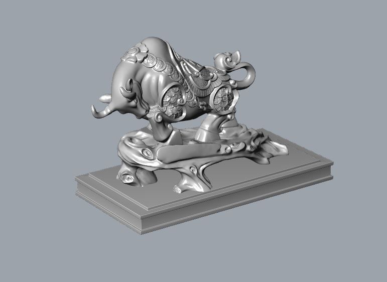 buffalo statue 3d 3D print model_2