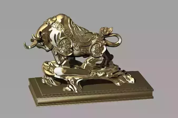buffalo statue 3d