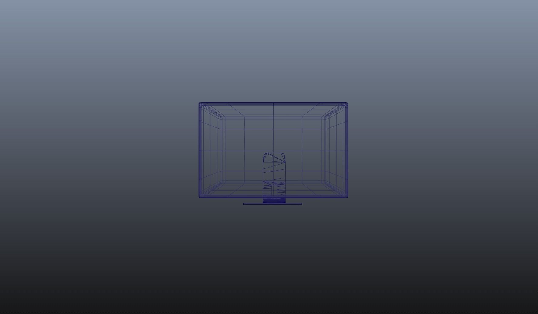 Large Black Desktop Monitor Low-poly 3D model_5