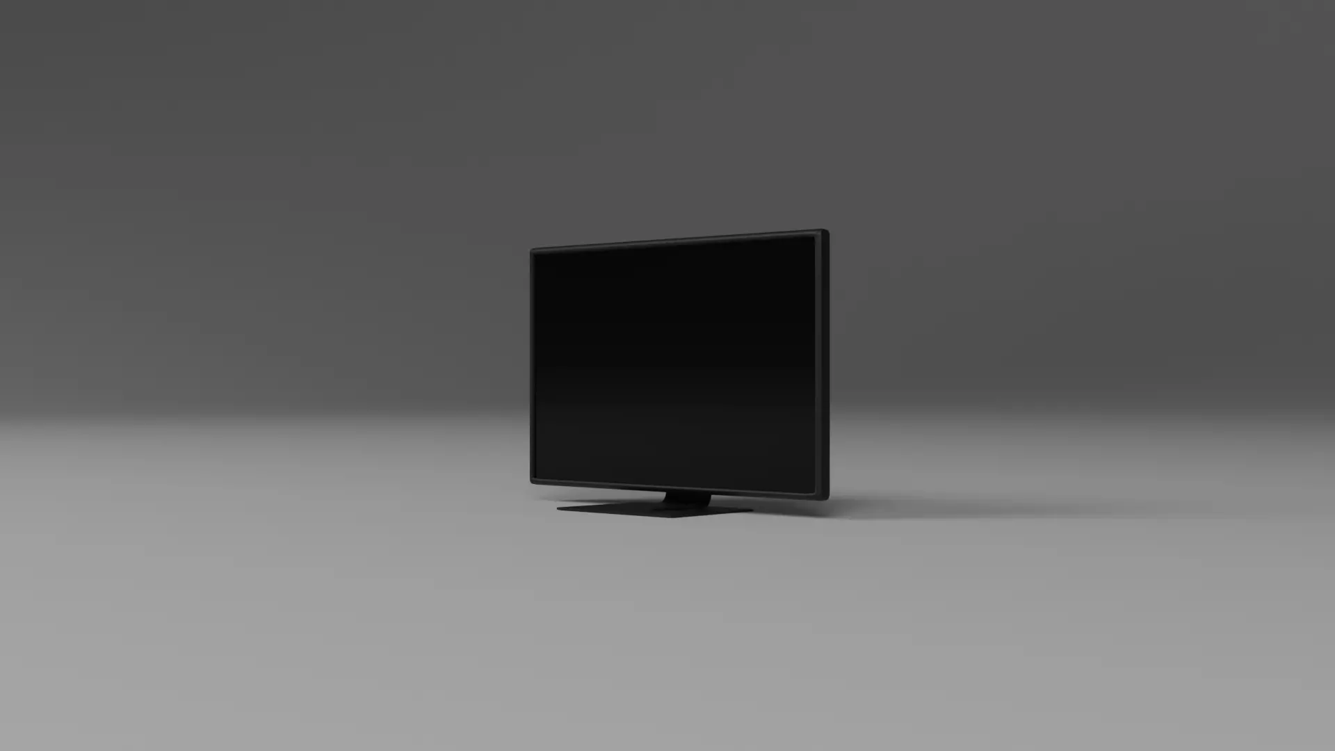 Large Black Desktop Monitor Low-poly 3D model_0