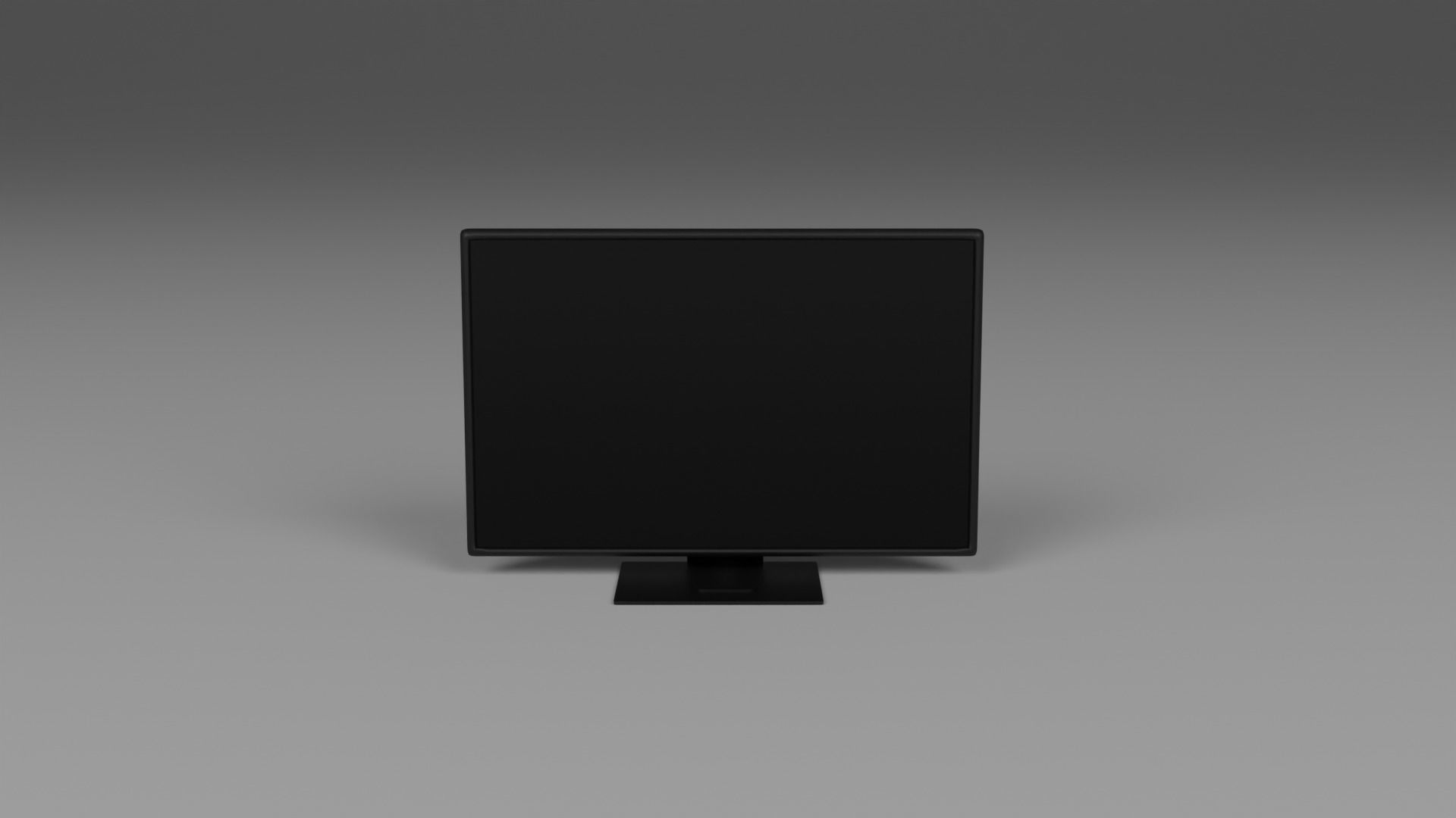 Large Black Desktop Monitor Low-poly 3D model_2